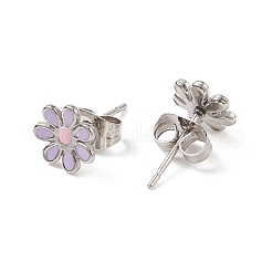 Mixed Color Bling Enamel Daisy Flower Stud Earrings&nbsp;EJEW-B009-18P