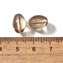 K9ガラス  模造オーストリアクリスタルビーズ  オーバル  淡い茶色  11x8mm  穴：1.2~1.3mm&nbsp;GLAA-R004-01G