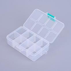 オーガナイザー収納プラスチックボックス  調整可能な仕切りボックス  長方形  ホワイト  11x7x3cm  1つのコンパートメントさ：3x2.5cm  8区画/ボックス&nbsp;CON-X0002-01