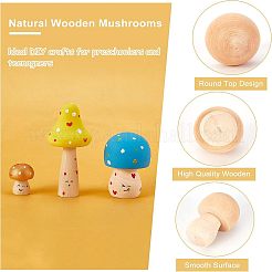 8Pcs Mushroom & Christmas Tree Schima Superba Wooden Children Toys&nbsp;WOOD-NB0001-75