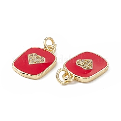 Brass Micro Pave Cubic Zirconia Charms&nbsp;KK-E068-VB442-2