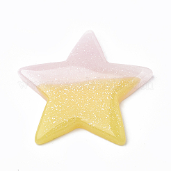 樹脂カボション  グリッターパウダー付き  模造ゼリー  ツートン  スター  きいろ  35x37x4mm&nbsp;CRES-N016-33B