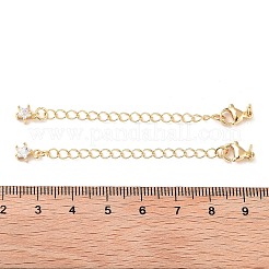 Brass with Cubic Zirconia Chain Extender&nbsp;KK-B102-42G