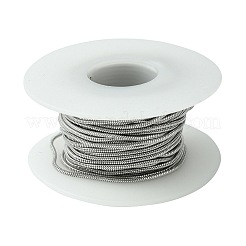 変色しにくい304ステンレススチール製ラウンドスネークチェーン  スプールで  ハンダ付け  ステンレス鋼色  1.5x1.5mm  約32.8フィート（10m）/ロール&nbsp;CHS-K007-06C