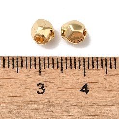 楕円形の卵合金ファセットビーズ  長持ちメッキ  ラックめっき  14KGP本金メッキ  5x5x5mm  穴：1.6mm&nbsp;FIND-G066-01LG