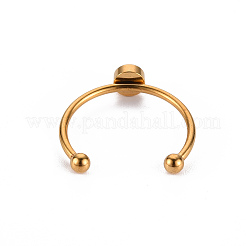 201 Stainless Steel Cuff Ring Findings&nbsp;STAS-S080-042A-G