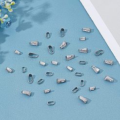 200Pcs 2 Style 304 Stainless Steel Snap On Bails&nbsp;STAS-UN0029-19