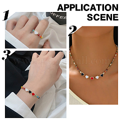75Pcs 3 Colors Light Gold Plated Alloy Enamel Beads&nbsp;ENAM-AR0001-92