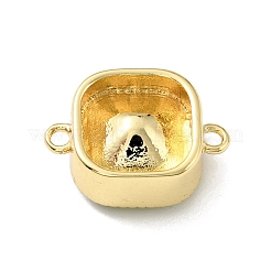 Rack Plating Brass Green Cubic Zirconia Connector Charms&nbsp;ZIRC-C037-04G