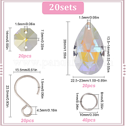 DIY Teardrop Glass Suncatchers Making Kit&nbsp;EGLA-SC0001-26