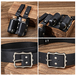PU Leather Waist Belt with Cork Glass Potion Bottle&nbsp;FIND-WH0141-263A