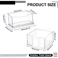 2個 2スタイル アクリル名刺ホルダー  名刺スタンド  透明  83~105x46~83x43~46mm  1個/スタイル&nbsp;ODIS-WR0001-09