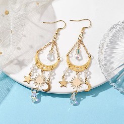Moon & Star & Sun Alloy Chandelier Earrings&nbsp;EJEW-JE05719