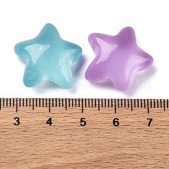 光る星の樹脂デコデンカボション  暗闇で光る  ミックスカラー  20.5x22x7.5mm&nbsp;RESI-U002-01
