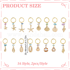 32Pcs 16 Style Alloy Hair Styling Tools&nbsp;OHAR-DR00003