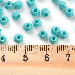 焼付塗装ガラスシードビーズ  双円錐形  ダークターコイズ  4.5x3.5mm  穴：1.4mm  約5625個/ポンド&nbsp;SEED-A032-02H