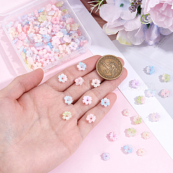 160本8色樹脂カボション  ネイルアートの装飾の付属品  花  ミックスカラー  8.5~9x9~9.5x3.5mm  穴：1.4mm  20個/カラー&nbsp;MRMJ-PA0001-01