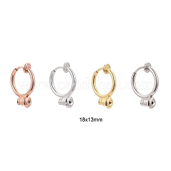 8Pcs 4 Colors Brass Clip-on Hoop Earring Converters Findings&nbsp;KK-ZZ0001-12