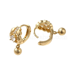 Brass Micro Pave Cubic Zirconia Dangle Earring&nbsp;EJEW-L271-04KCG-01