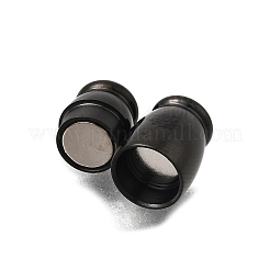 バレル 304 ステンレススチール マグネット留め具  ブラック  14mm  穴：4mm&nbsp;STAS-D382-03A-EB