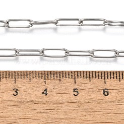 変色しない304ステンレススチールペーパークリップチェーン  引き伸ばされたアズキチェーンネックレス  カニカン付き  ステンレス鋼色  19.6インチ（50cm）&nbsp;NJEW-G340-09P