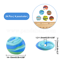 24Pcs 6 Style Handmade Frosted Lampwork Beads&nbsp;LAMP-AR0001-18