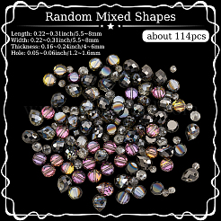 114Pcs Transparent Electroplate Glass Beads&nbsp;GLAA-PA0001-17D
