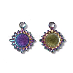 Ion Plating(IP) 304 Stainless Steel Pendant Cabochon Settings&nbsp;STAS-I694-01MC