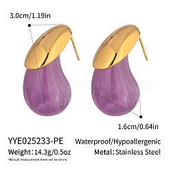 304 Stainless Steel Resin Stud Earrings for Women&nbsp;LA4753-4