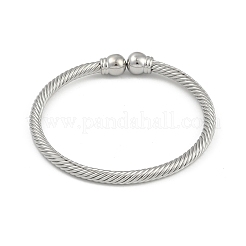 Round Brass Open Cuff Bangles&nbsp;BJEW-Z074-02P
