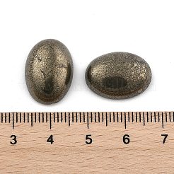 Oval Natural Pyrite Cabochons&nbsp;G-I125-10-18x13mm-01