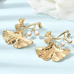 304 Stainless Steel & Plastic Pearl Stud Earrings&nbsp;EJEW-G462-02G