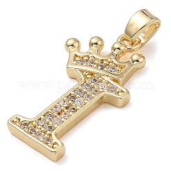 Rack Plating Brass Micro Pave Cubic Zirconia Pendants&nbsp;KK-D535-01I-RS