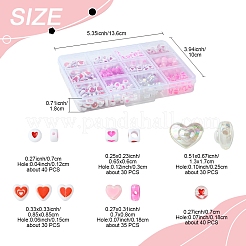 385Pcs Valentine's Day Theme Opaque/Transparent Acrylic Beads&nbsp;MACR-FS0001-93