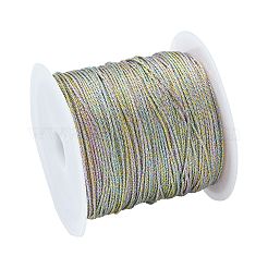 9プライマカロンカラーメタリックコード  ジュエリー作りのための  ラウンド  カラフル  0.6mm  約37.18ヤード（34m）/ロール&nbsp;MCOR-CJ0001-03D-03