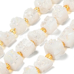 Electroplated Natural Druzy Agate Beads Strands&nbsp;G-G289-01E