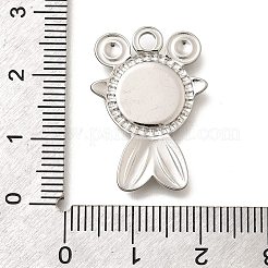 304 Stainless Steel Pendant Cabochon Settings&nbsp;STAS-E545-04E-P