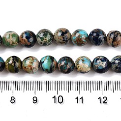 ナチュラルインペリアルジャスパービーズ連売り  染め  ラウンド  スチールブルー  8~8.5mm  穴：1mm  約46~51個/連  15.35~15.75インチ（39~40cm）&nbsp;G-N342-63D