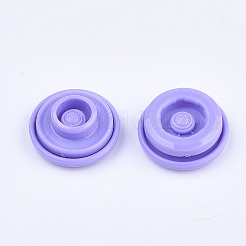 レジンスナップファスナー  レインコートのボタン  フラットラウンド  ライラック  キャップ：12x6.5mm  ピン：2mm  スタッド：10.5x3.5mm  穴：2mm  ソケット：10.5x3mm  穴：2mm&nbsp;LS-SNAP-A057-B28