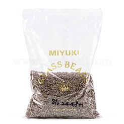 MIYUKIラウンドロカイユビーズ  日本製シードビーズ  8/0  （rr2448)ダークトパーズレインボーゴールド光沢  3mm  穴：1mm  約19000~20500個/ポンド&nbsp;SEED-G008-RR2448