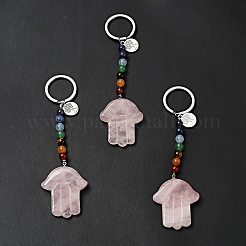 Natural & Synthetic Mixed Stone Chakra Keychain&nbsp;KEYC-F034-01