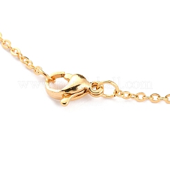 304ステンレススチールラリアットネックレス  ペンダントネックレス  カニカン付き  ハート＆ラウンド  ゴールドカラー  16.25インチ（41.3cm）&nbsp;NJEW-O122-03G