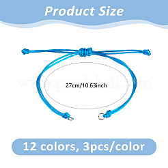 12色のナイロン糸36本  304ステンレススチール製丸カン付き  ミックスカラー  270mm  3個/カラー&nbsp;AJEW-DC00028