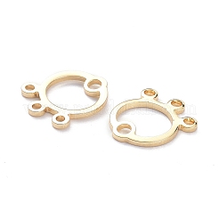 真鍮製チャンドリアコンポーネントリンク  長持ちメッキ  フラットラウンド  ライトゴールド  13x11x1mm  穴：1.4mm  1.8mm&nbsp;X-KK-K250-16LG