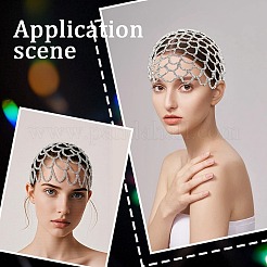 Alloy Rhinestone Tassel Hair Chain Hat for Bridal&nbsp;DIY-WH20050-54S