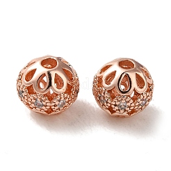 Rack Plating Brass Pave Cubic Zirconia Beads&nbsp;KK-M285-32C-RG