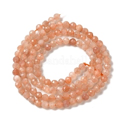 Natural Peach Moonstone Beads Strands&nbsp;G-F619-19A-3mm