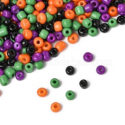 100g 4色ハロウィンベーキングペイント K9ガラスシードビーズ  ミックスカラー  6/0  4~5x3~4mm  穴：1~2mm  50 G /カラー&nbsp;SEED-FS0001-42