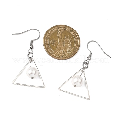 Triangle Shell Pearl Dangle Earrings&nbsp;EJEW-JE06769