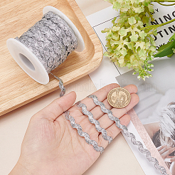 1連ウェーブ曲げフリンジトリム  ミシンリボン  布のドレスのDIYを飾るために、1個のプラスチック製の空のスプール  濃いグレー  3/16インチ〜3/8インチ（5~8.5mm）  1m/連について&nbsp;OCOR-GF0001-53B